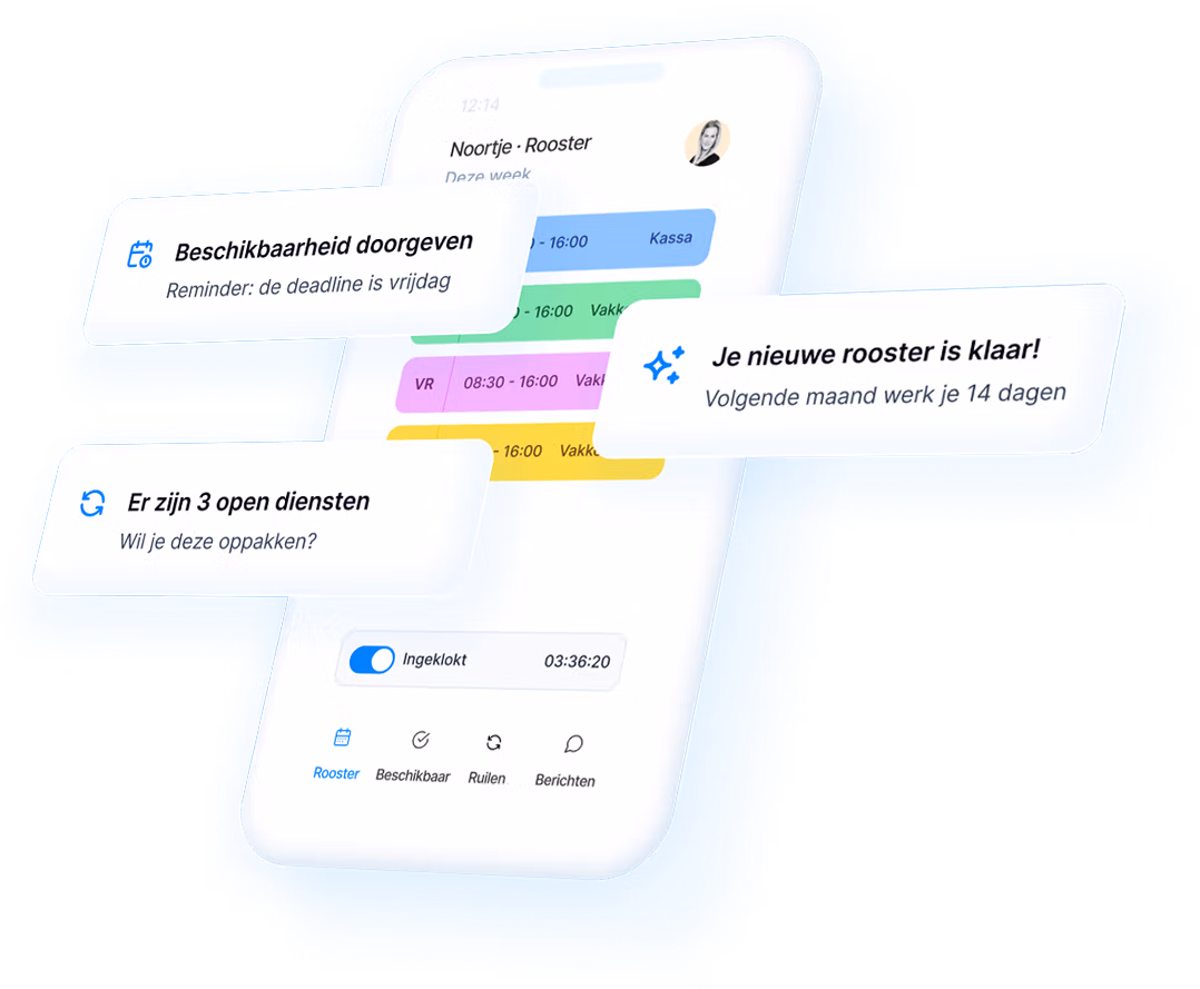 Bedrijfsrooster App voor iOS & Android